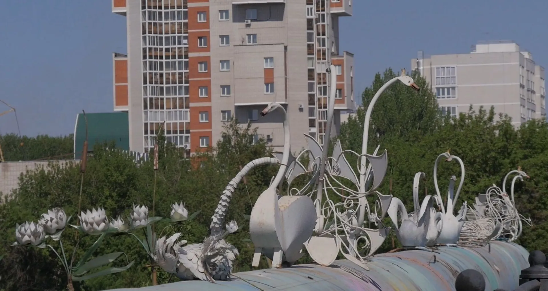 Лебеди «улетели» с барнаульского моста на проспекте Ленина Лебеди «улетели» с барнаульского моста на проспекте Ленина