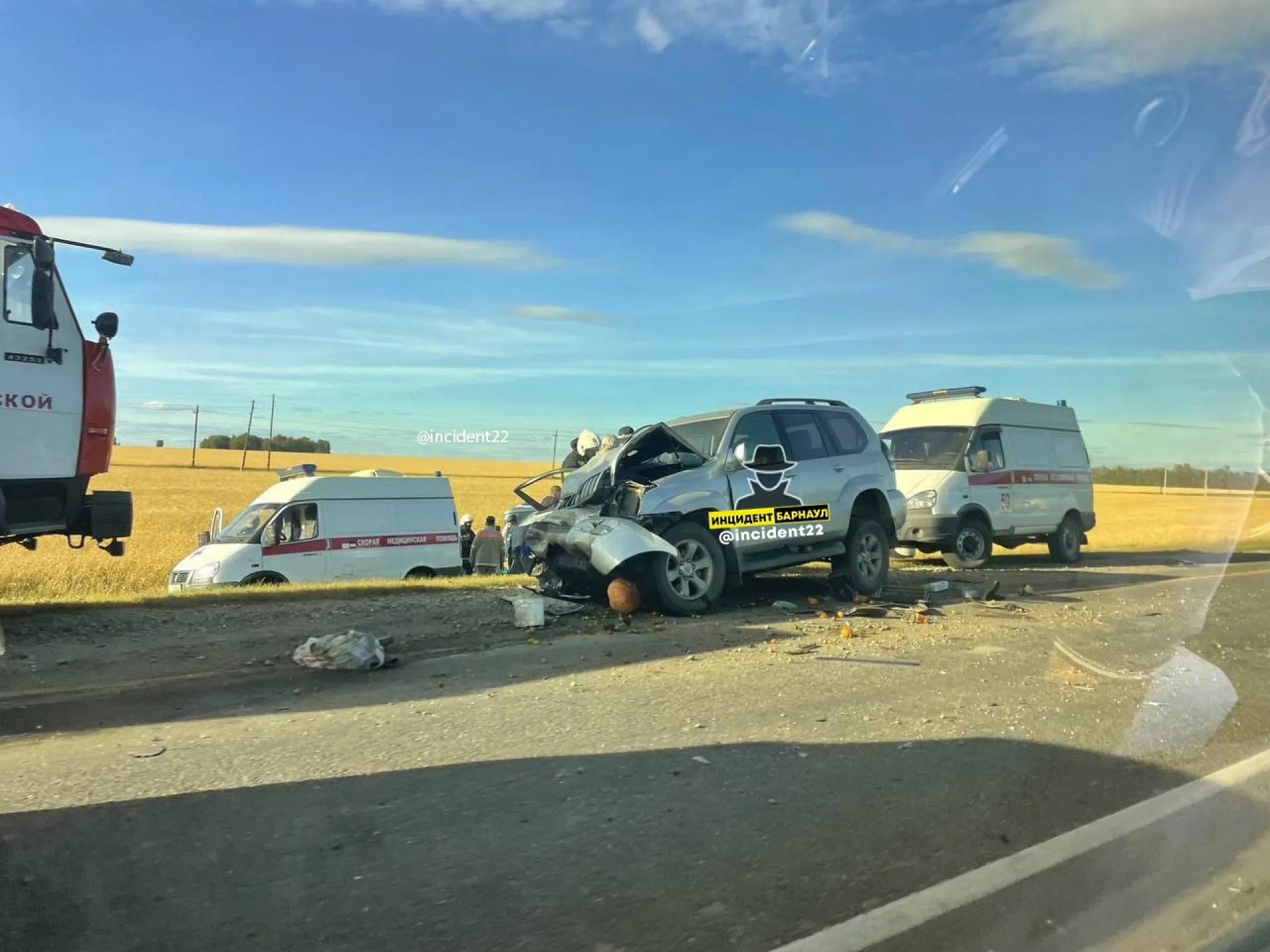 Автомобиль оказался в кювете после ДТП под Барнаулом Автомобиль оказался в кювете после ДТП под Барнаулом
