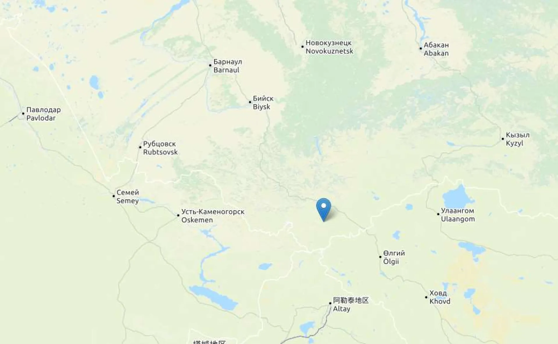 Землетрясение произошло на границе Алтайского края Землетрясение произошло на границе Алтайского края