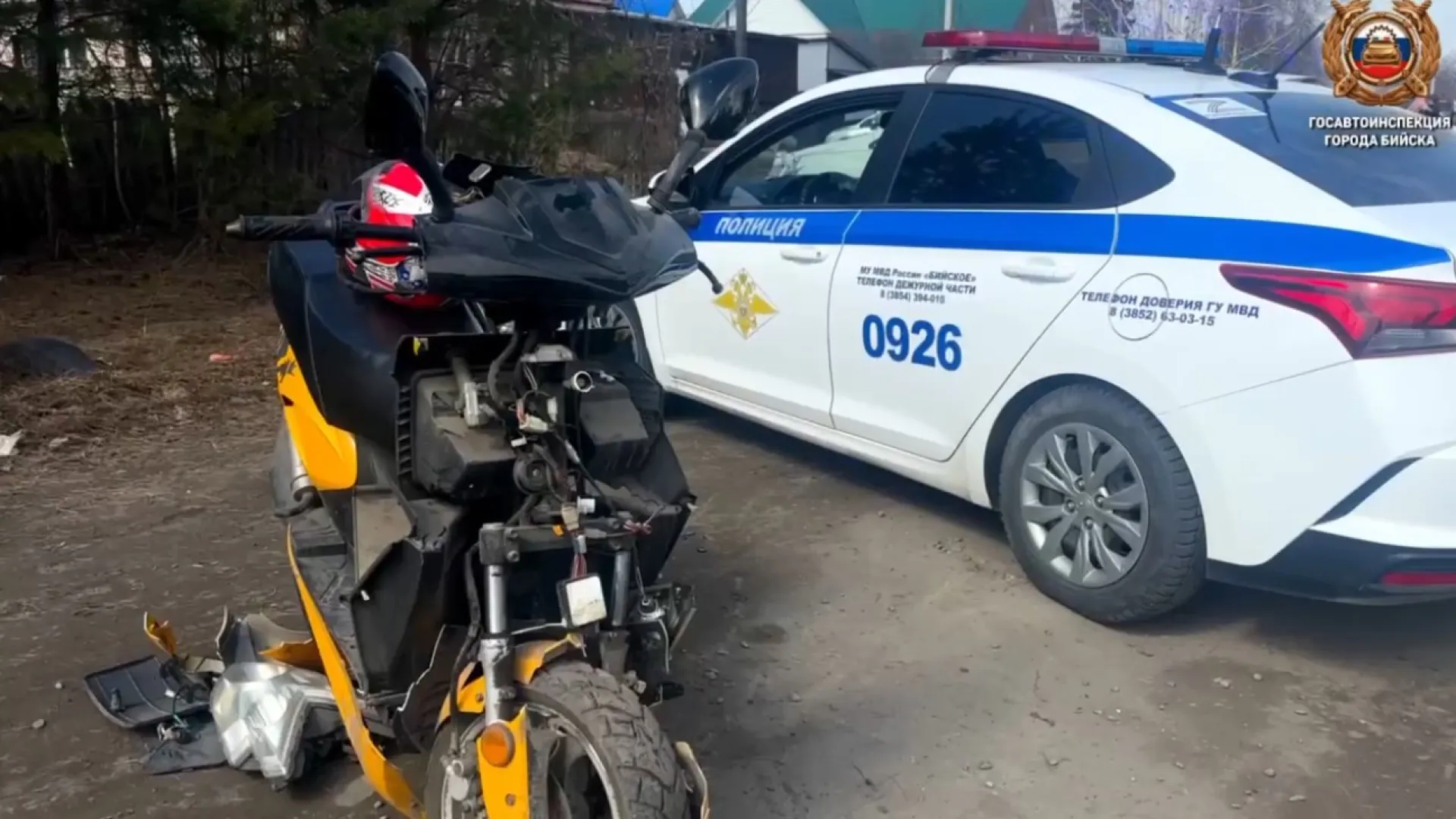 Юный байкер устроил ДТП в Бийске Юный байкер устроил ДТП в Бийске